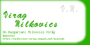 virag milkovics business card
